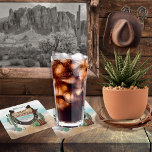 Dessous-de-verre Carré En Papier Un petit Baby shower Western Boy Cowboy<br><div class="desc">"Un petit cowboy est sur son chemin" et nous savons que vous êtes si excité! Célébrez la maman (ou les parents) à être dans le style rustique de poke de vache occidentale avec ce garçon "Baby shower" design. Doté d'une base de sable aquarelle avec un assortiment de cactus, un fer...</div>