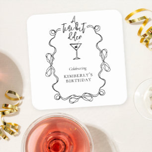 Dessous-de-verre Carré En Papier Un Petit Peu Plus Vieux Black Wavy Bordure fête d'