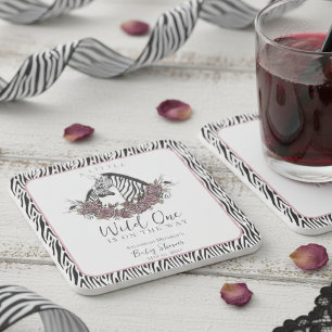 Dessous-de-verre Carré En Papier Un petit sauvageon Maman et bébé zèbre