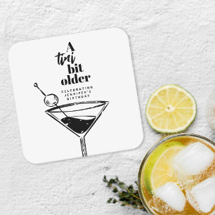 Dessous-de-verre Carré En Papier Un peu plus âgé Cocktail Martini Fête d'anniversai