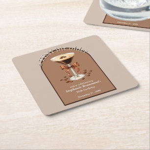 Dessous-de-verre Carré En Papier Un peu plus vieux Martini Espresso Brun Arch 30ème