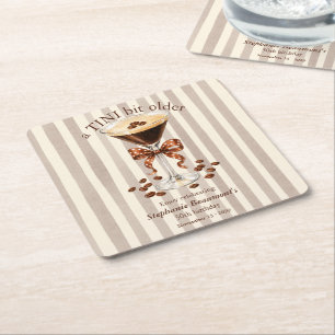 Dessous-de-verre Carré En Papier Un peu plus vieux Martini Espresso Rayures Nœud 30