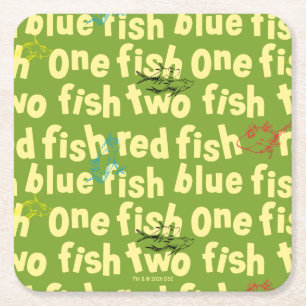 Dessous-de-verre Carré En Papier Un Poisson Deux Poissons Typographie Motif