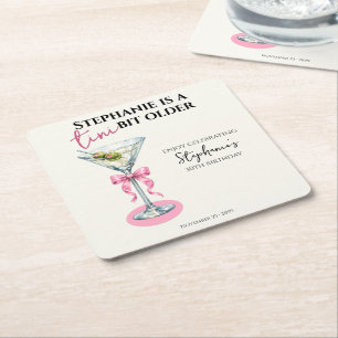 Dessous-de-verre Carré En Papier Un tout petit peu plus vieux Nœud rose 30e anniver