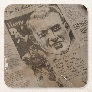 Dessous-de-verre Carré En Papier Un très vieux journal