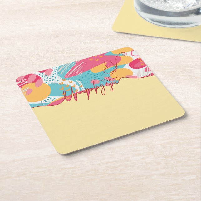 Dessous-de-verre Carré En Papier Unapologetic Bold Feminine Statement (Incliné)