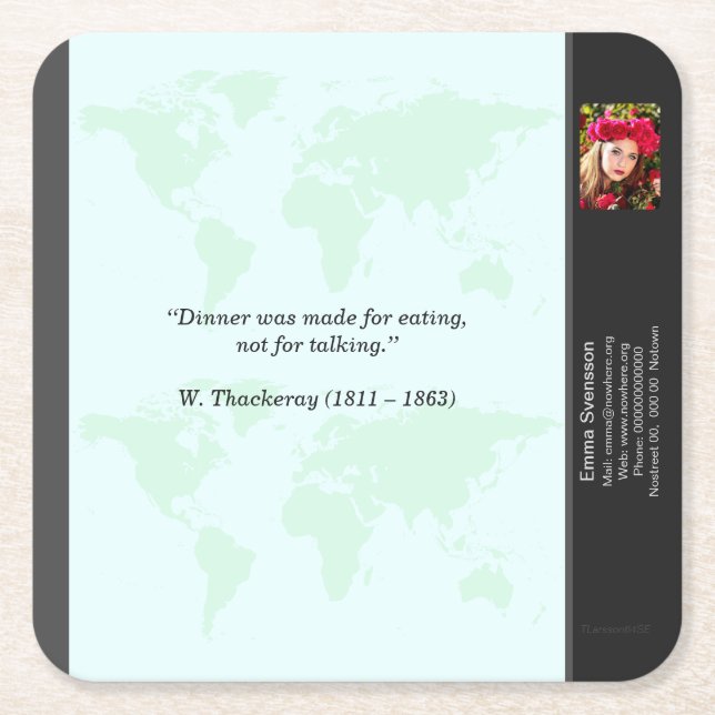 Dessous-de-verre Carré En Papier Underlägg — Connect, World (Devant)