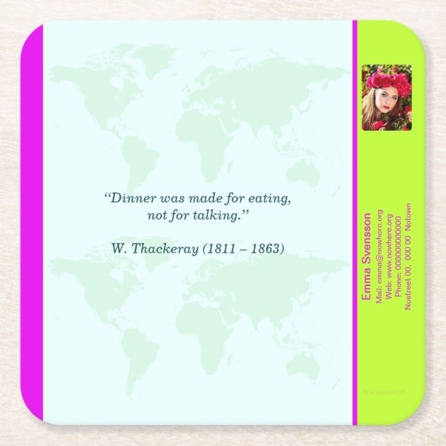 Dessous-de-verre Carré En Papier Underlägg — Connect, World (Devant)