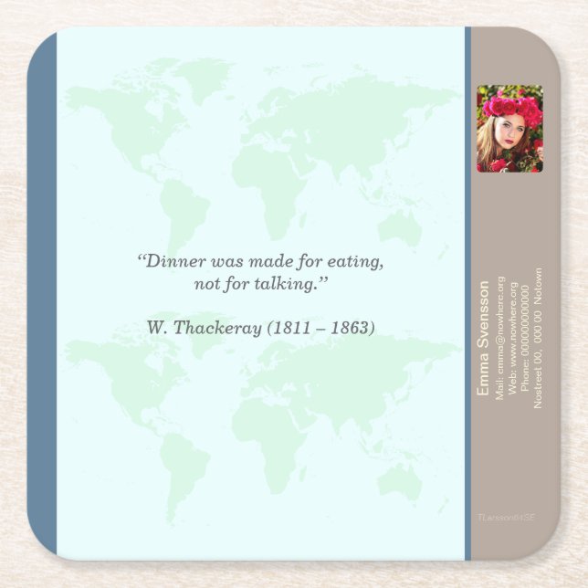 Dessous-de-verre Carré En Papier Underlägg — Connect, World (Devant)