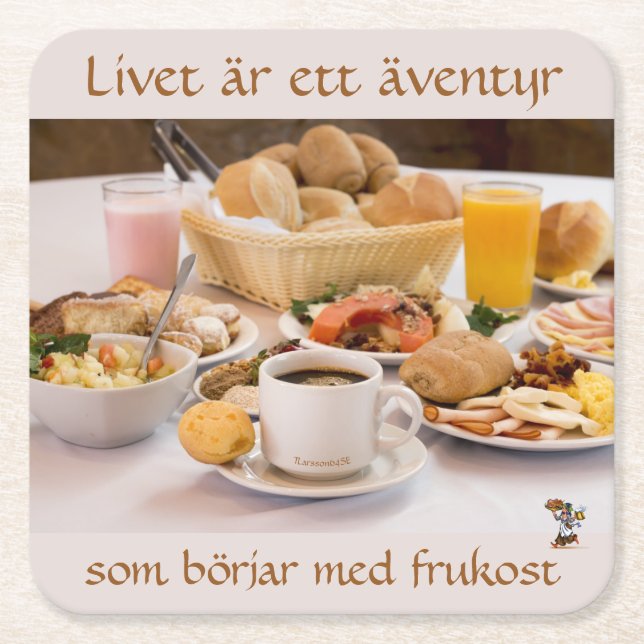 Dessous-de-verre Carré En Papier Underlägg — Frukost (Devant)