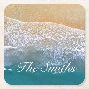 Dessous-de-verre Carré En Papier Une avec la plage