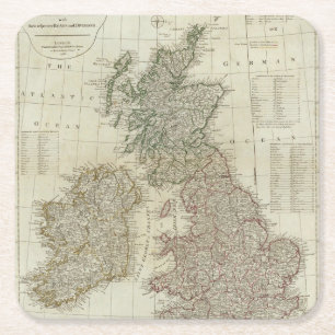 Dessous-de-verre Carré En Papier Une carte complète des îles britanniques