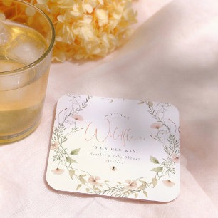 Dessous-de-verre Carré En Papier Une petite fille bohème aux fleurs sauvages Baby S