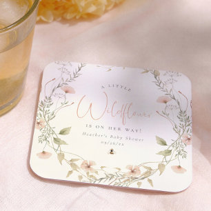 Dessous-de-verre Carré En Papier Une petite fille bohème aux fleurs sauvages Baby S