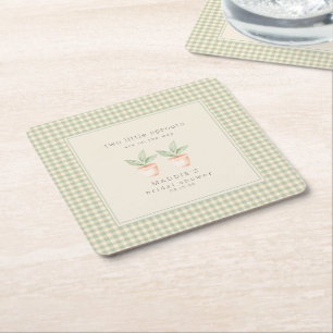 Dessous-de-verre Carré En Papier Une petite pousse est en route Baby Shower