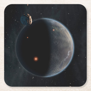Dessous-de-verre Carré En Papier Une Planète Comme La Terre Riche En Carbone Et Sèc