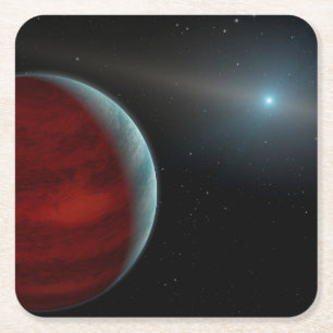 Dessous-de-verre Carré En Papier Une Planète Géante Au Gaz Autour D'Une Étoile Nain