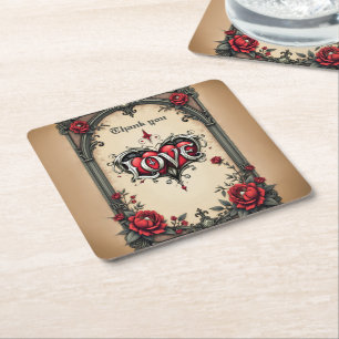 Dessous-de-verre Carré En Papier Une romance gothique. Un style gothique et orné