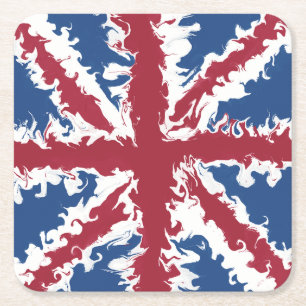 Dessous-de-verre Carré En Papier Union Jack Drink Mats UK Décor Drapeau