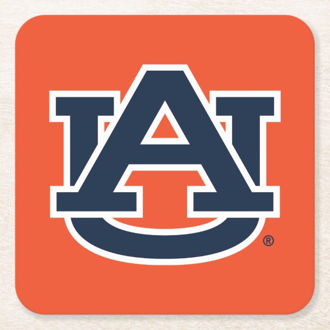 Dessous-de-verre Carré En Papier Université d'Auburn | Auburn UA Logo (Devant)