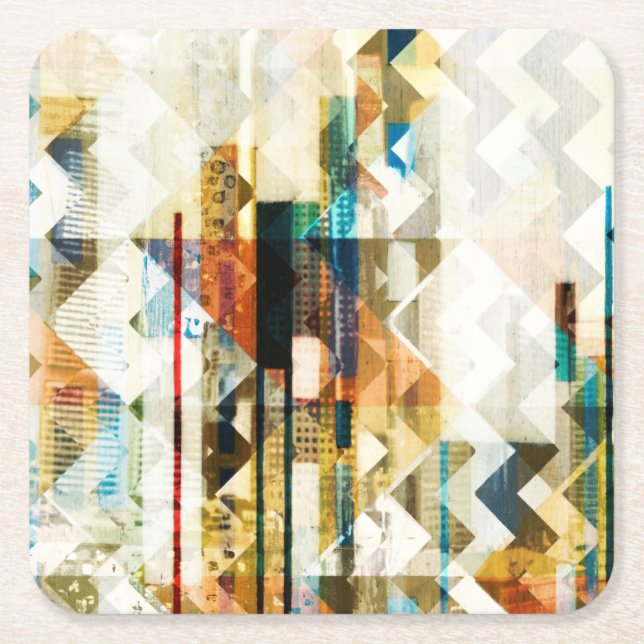 Dessous-de-verre Carré En Papier Urbain Chevron II (Devant)