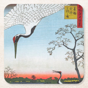 Dessous-de-verre Carré En Papier Utagawa Hiroshige - Minowa, Kanasugi, Mikawashima