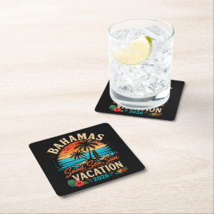 Dessous-de-verre Carré En Papier Vacances Bahamas Sable Mer Soleil 2026