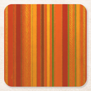 Dessous-de-verre Carré En Papier Vacances d'automne rayures brillantes