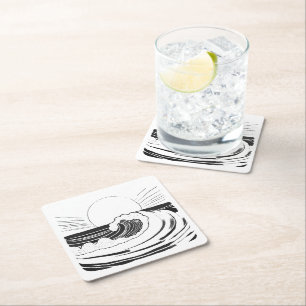 Dessous-de-verre Carré En Papier Vagues océaniques