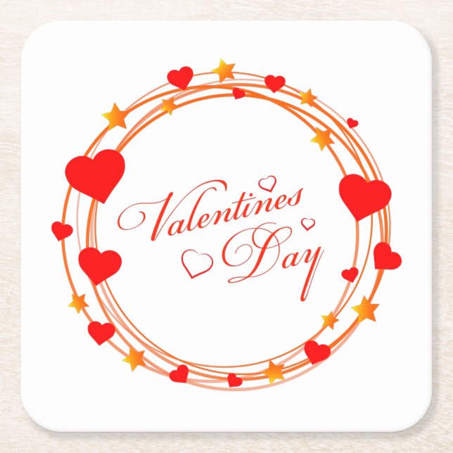 Dessous-de-verre Carré En Papier Valentine's Day Circle Design-25695 (Devant)