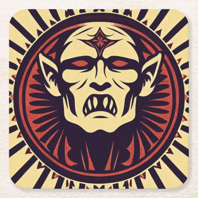 DESSOUS-DE-VERRE CARRÉ EN PAPIER 'VAMPIRE' (Devant)