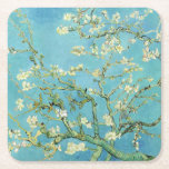 Dessous-de-verre Carré En Papier Van Gogh Almond Blossoms<br><div class="desc">Artiste : Vincent Van Gogh Titre : Les fleurs d'amandes ont modifié la couleur par 2sweet4wordsDesigns vincent van gogh,  van gogh,  fleurs d'amandes,  turquoise,  fleurs,  floral,  ressort,  sophistiqué,  décoration</div>