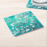 Dessous-de-verre Carré En Papier Van Gogh Almond Blossoms Turquoise<br><div class="desc">Fleurs d'amandes turquoise Cadeaux pour une fête de mariage, de Baby shower ou de printemps : Célébrez vos occasions spéciales avec la beauté enchanteresse des fleurs d'amandes de Vincent Van Gogh. Nos cadeaux Turquoise Almond Blossoms sont les marques d'appréciation parfaites pour votre mariage, baby shower, ou les invités de la...</div>