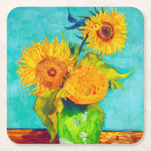 Dessous-de-verre Carré En Papier Van Gogh Dessous de verre en papier tournesol