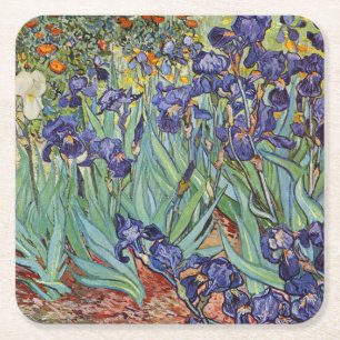 Dessous-de-verre Carré En Papier Van Gogh Irises Peinture impressionniste