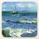 Dessous-de-verre Carré En Papier Van Gogh - Paysage marin<br><div class="desc">Le célèbre tableau de Vincent van Gogh,  Paysage marin près des Saintes-Maries de la Mer.</div>