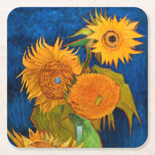 Dessous-de-verre Carré En Papier Van Gogh Sunflowers (Devant)