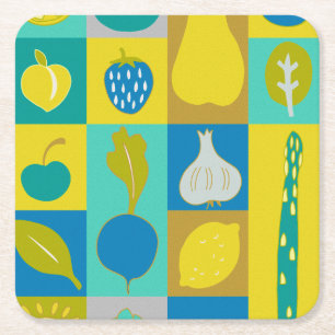 Dessous-de-verre Carré En Papier Veggie Blocks I