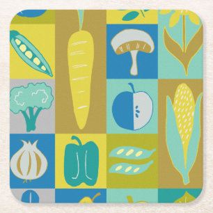 Dessous-de-verre Carré En Papier Veggie Blocks II