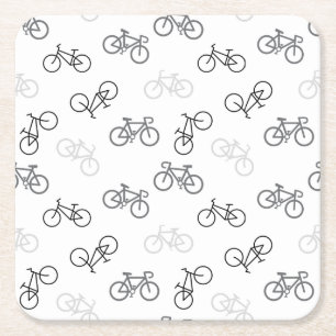 Dessous-de-verre Carré En Papier Vélos noir et gris
