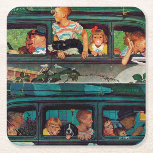 Dessous-de-verre Carré En Papier Venez et aller par Norman Rockwell
