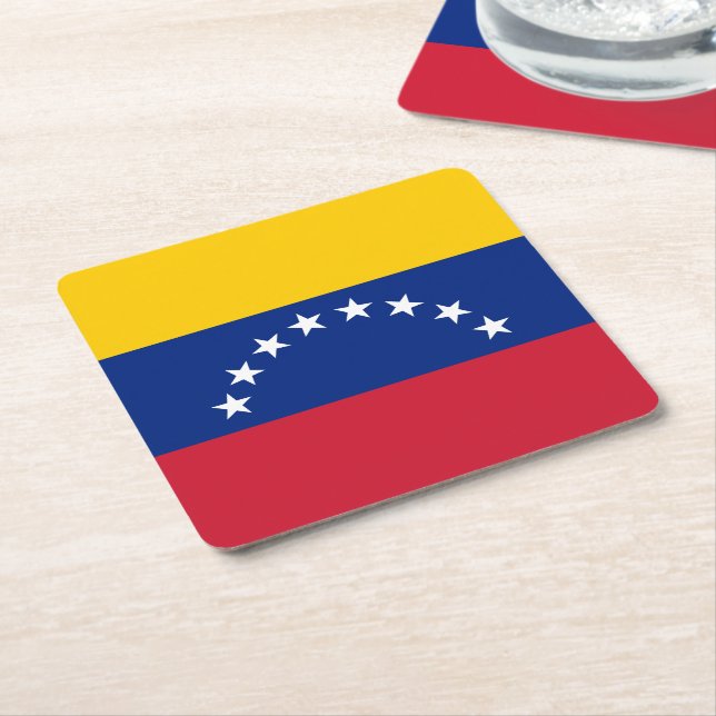 Dessous-de-verre Carré En Papier Venezuela flag custom paper drink coasters (Incliné)