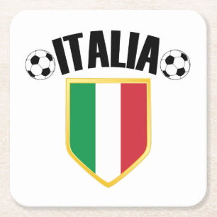 Dessous-de-verre Carré En Papier Ventilateur de football italien Italie