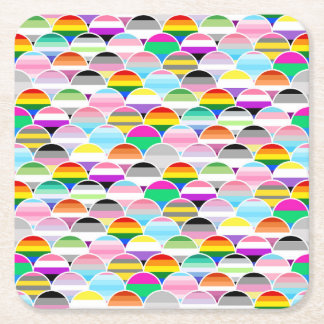 Dessous-de-verre Carré En Papier Ventilateurs de drapeau de fierté LGBTQIA+ Queer e