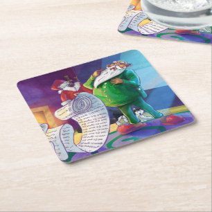 Dessous-de-verre Carré En Papier Vérifier la peinture double