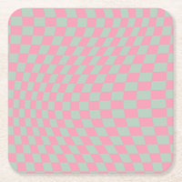 Vérifier Motif Mint Vert Et Rose Checkerboard