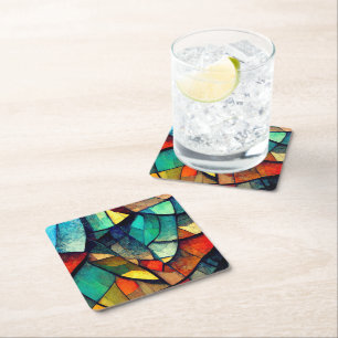 Dessous-de-verre Carré En Papier Verre coloré en verre coloré Abstraction