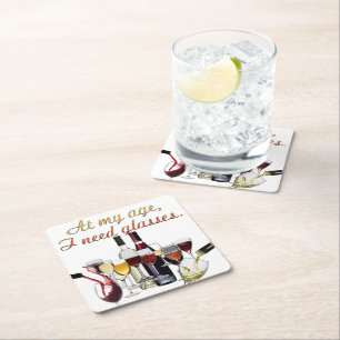 Dessous-de-verre Carré En Papier Verres à vin SlipperyJoe's jeu de mots coquin roug