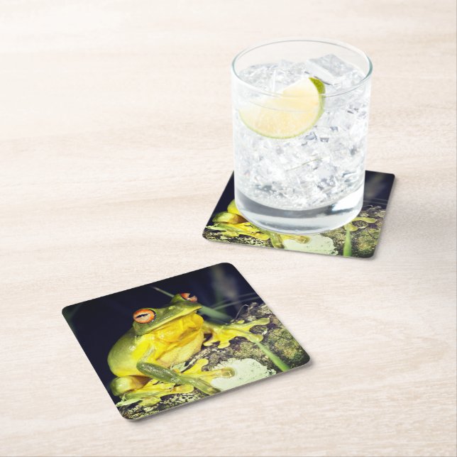 Dessous-de-verre Carré En Papier Vert clair (En situation)