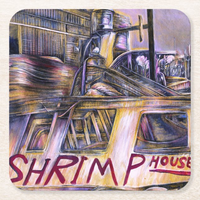 Dessous-de-verre Carré En Papier Viande Mystère Née D'Eau (Devant)